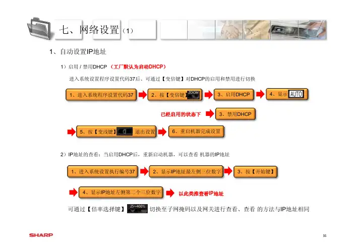 夏普AR-2048系列机型 IP地址设置方法