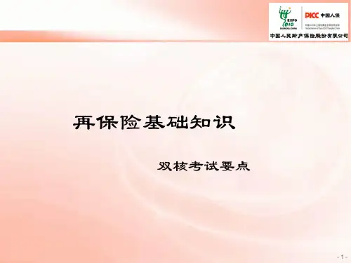再保基础知识 双核考试(中国人保)