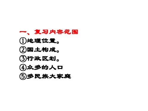 七年级地理中国的疆域和人口(PPT)5-3