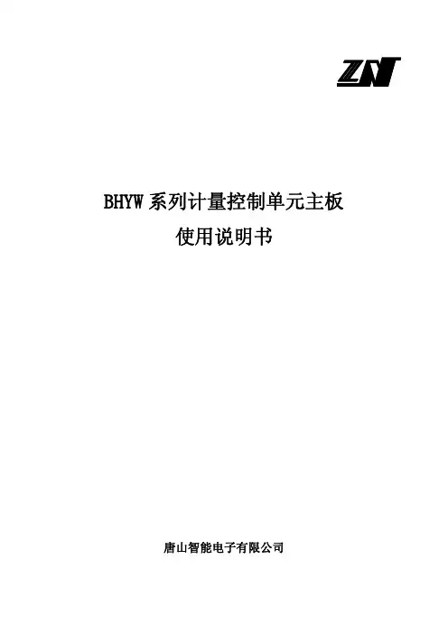 BHYW计量控制单元主板使用说明书