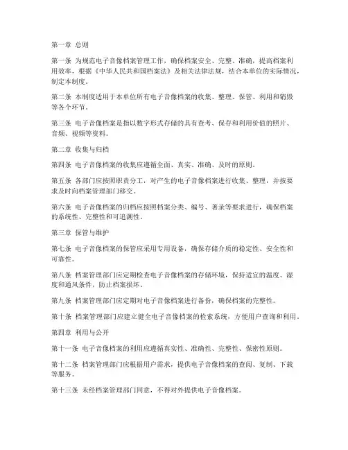 电子音像档案管理制度
