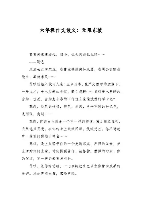 六年级作文散文：无限东坡