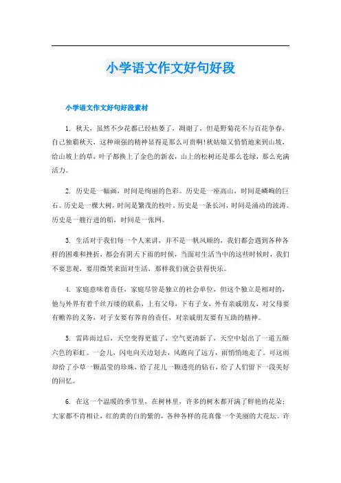 小学语文作文好句好段