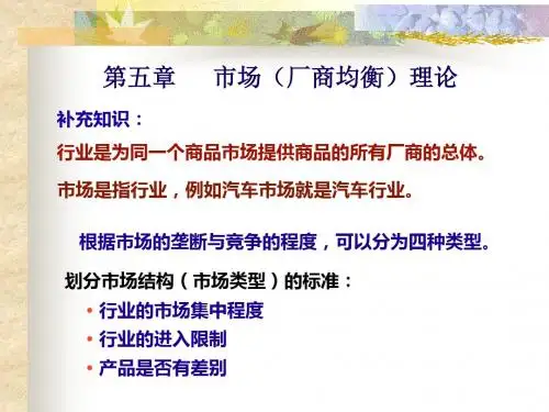 第五章市场厂商均衡理论-