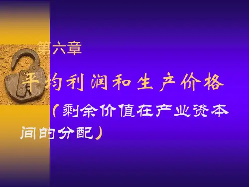 马克思主义政治经济学第六章平均利润和生产价格