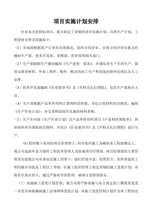 项目实施计划安排