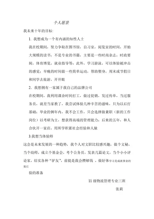 个人愿景