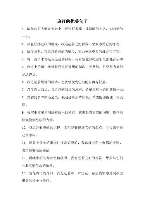 追赶的优美句子