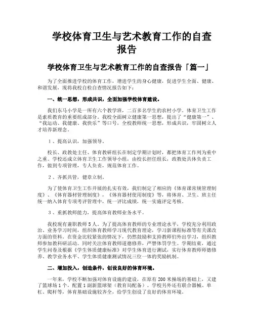 学校体育卫生与艺术教育工作的自查报告
