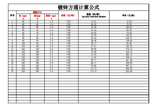 钢材价格计算表