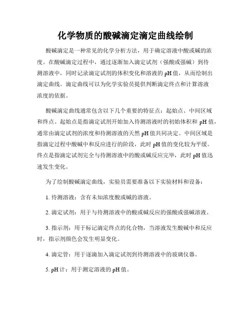 化学物质的酸碱滴定滴定曲线绘制