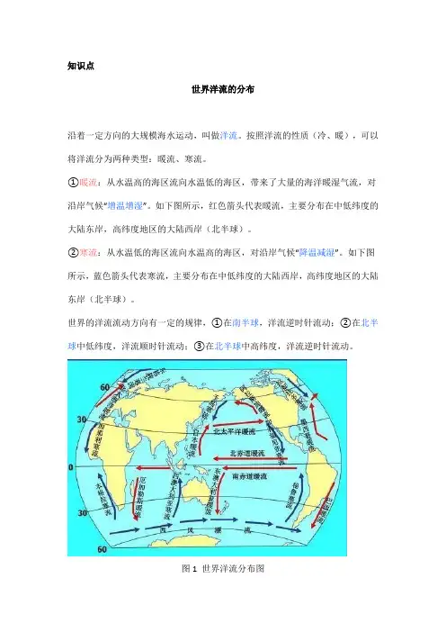 高中地理——每日讲1题(世界洋流、寒流、暖流、气压带与风带)