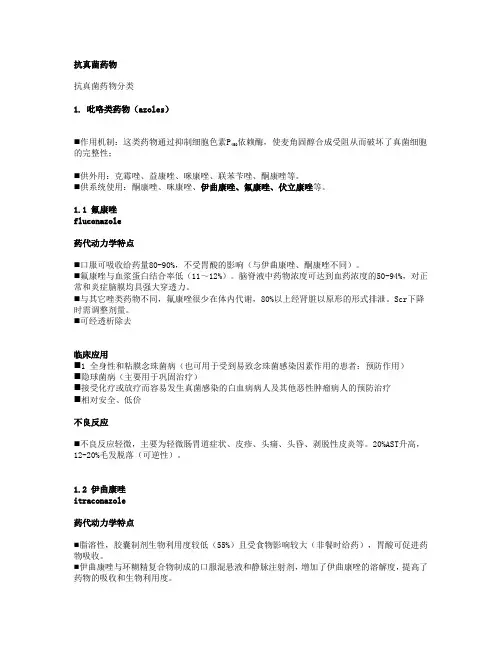 2012年抗真菌药物总结
