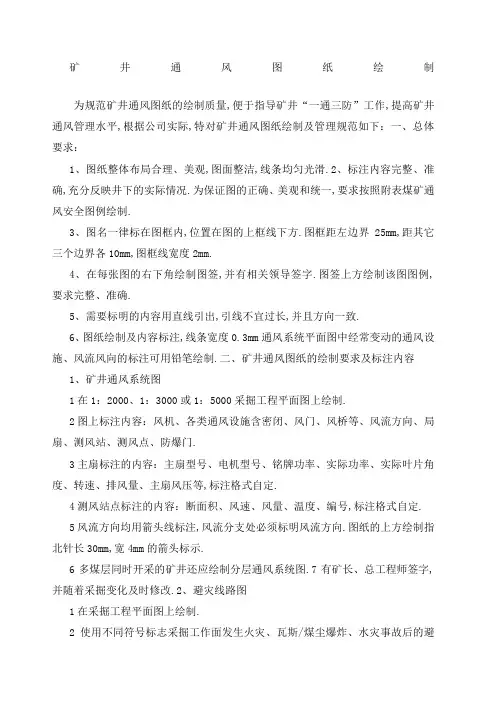 矿井通风系统图纸绘制及图例