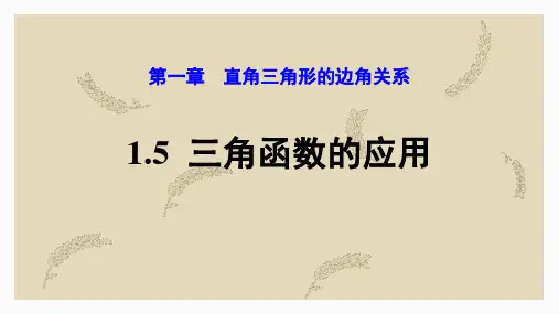 北师大版九年级下册数学《三角函数的应用》直角三角形的边角关系PPT教学课件