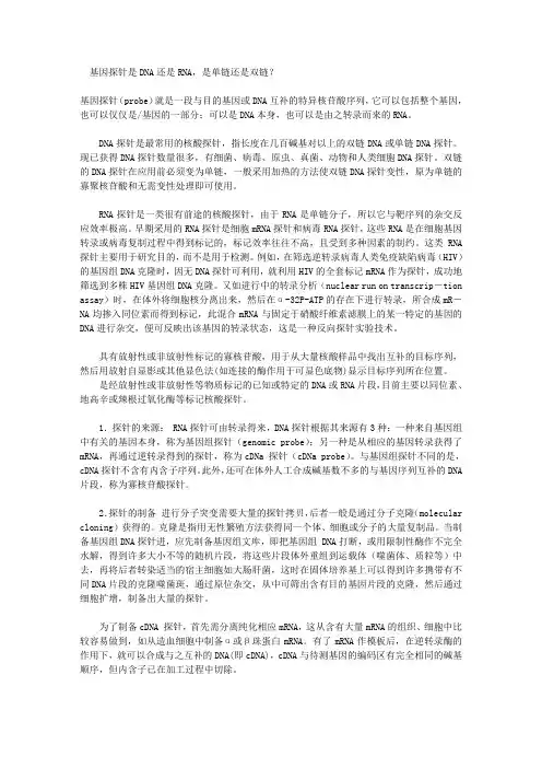 基因探针是DNA还是RNA,是单链还是双链？