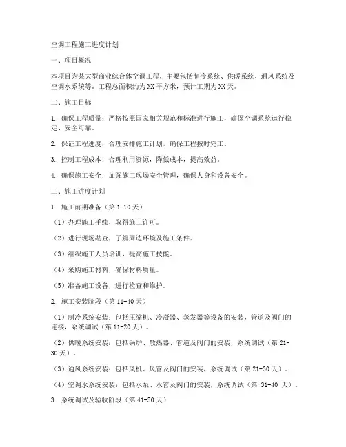 空调工程施工进度计划