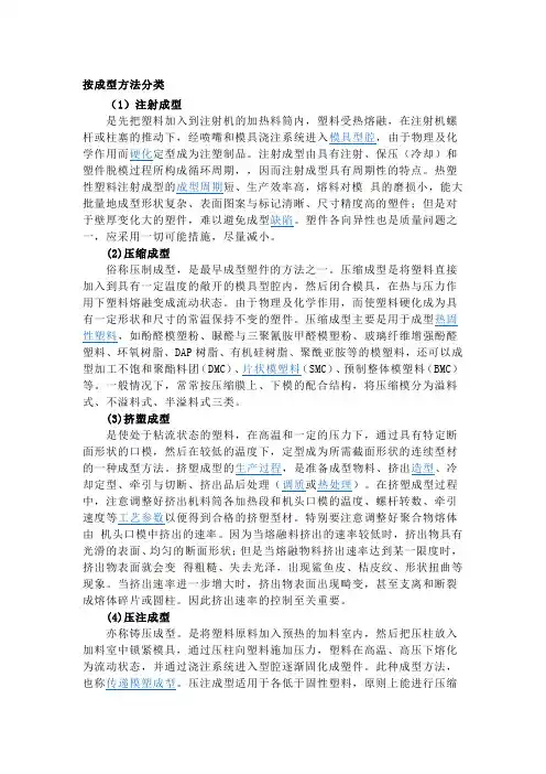 按成型方法分类
