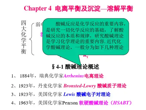 电离平衡及沉淀溶解平衡