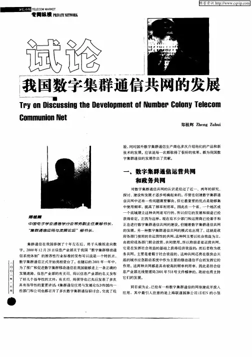 试论我国数字集群通信共网的发展