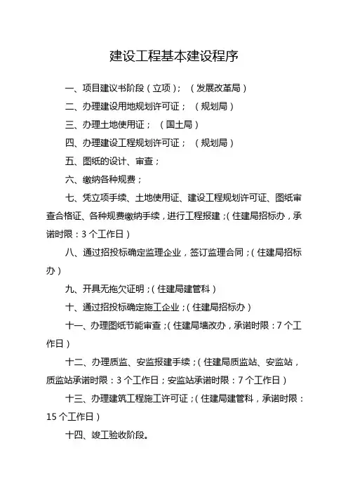 建设工程基本建设程序