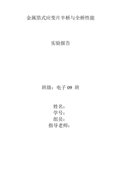 桥路电路实验报告