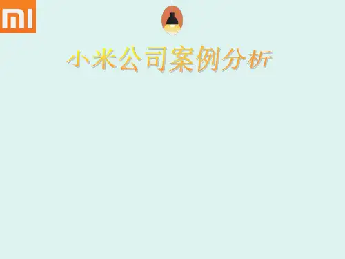 小米公司案例分析报告.
