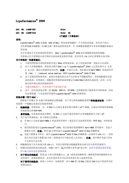 Lfet转染说明