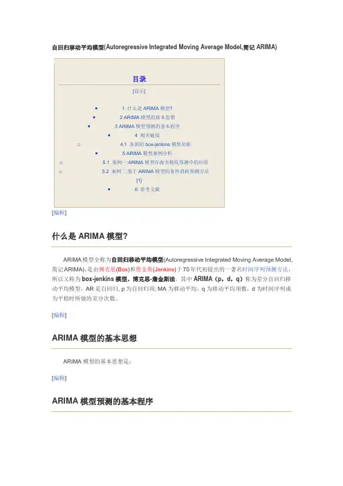 ARIMA模型-自回归移动平均模型
