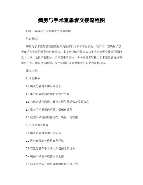 病房与手术室患者交接流程图