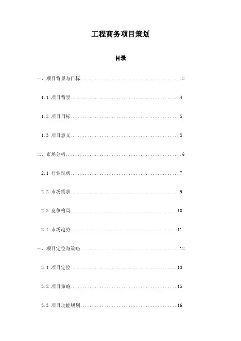 工程商务项目策划