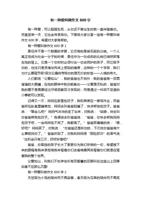 有一种爱叫做作文600字