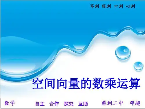 空间向量的数乘运算
