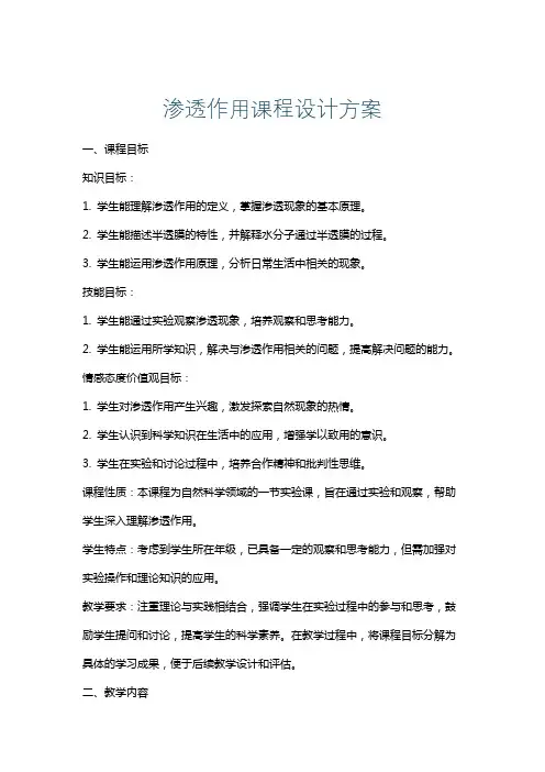 渗透作用课程设计方案