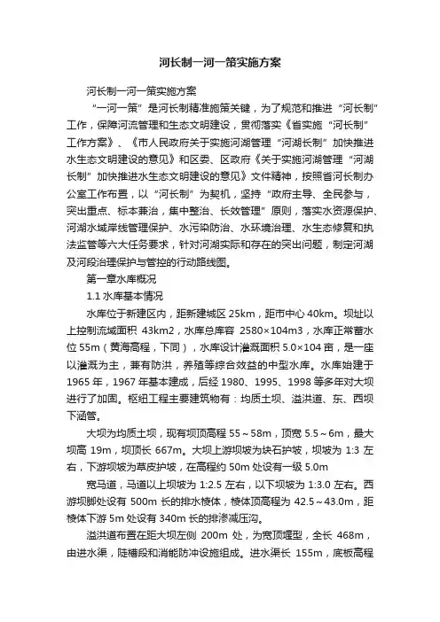 河长制一河一策实施方案