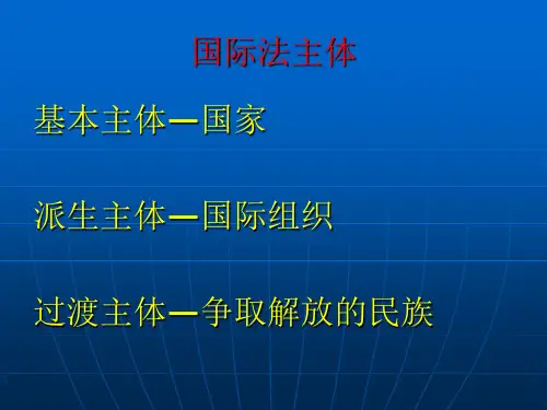 国际公法-第六章 国家