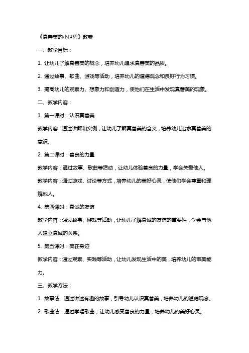 《真善美的小世界》教案