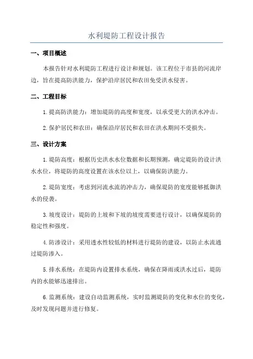 水利堤防工程设计报告