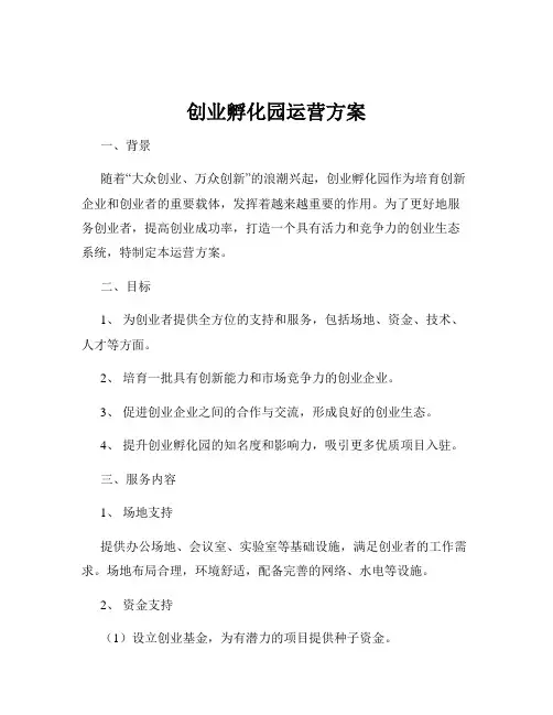 创业孵化园运营方案