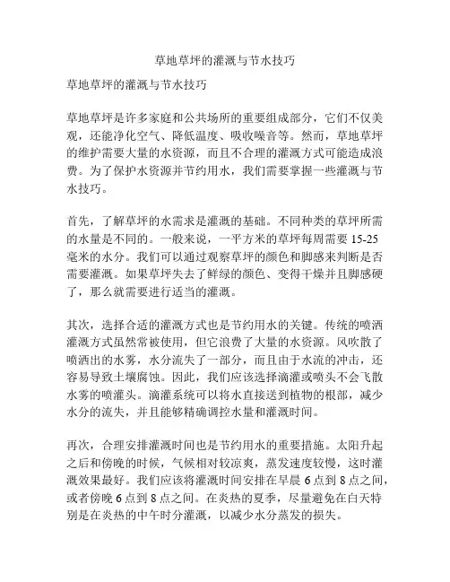 草地草坪的灌溉与节水技巧