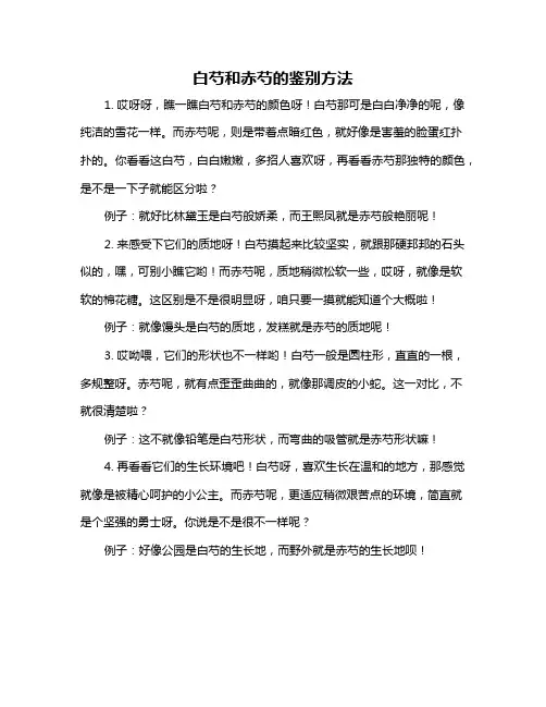 白芍和赤芍的鉴别方法