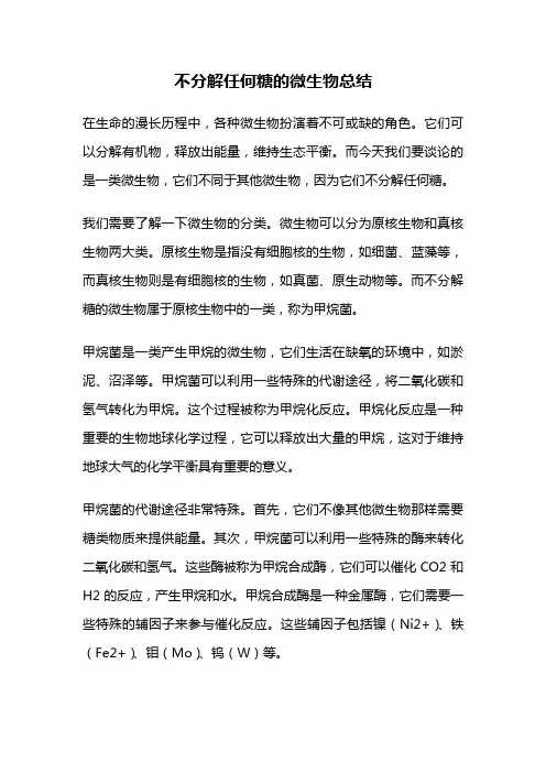 不分解任何糖的微生物总结