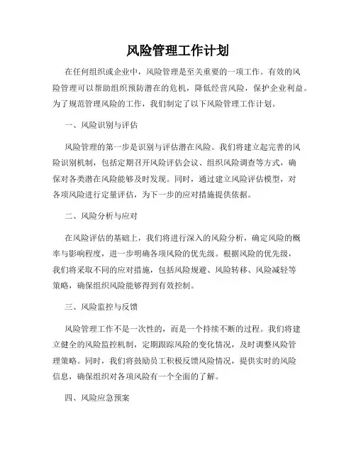风险管理工作计划