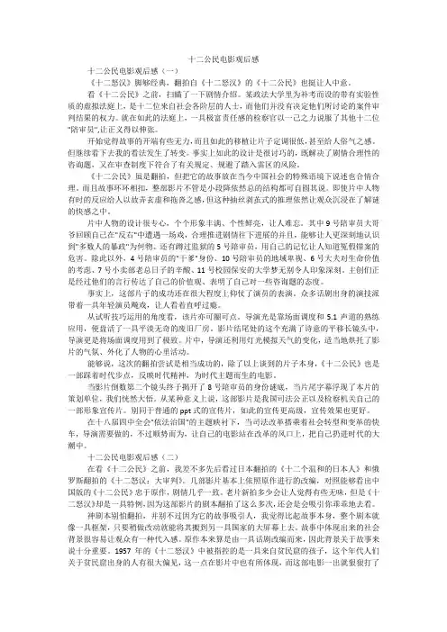 十二公民电影观后感