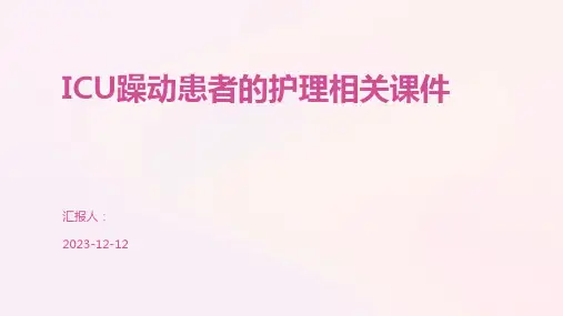 ICU躁动患者的护理相关课件