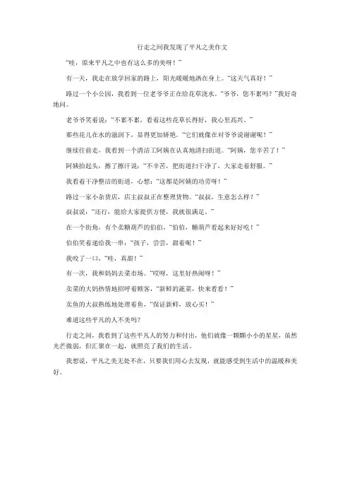 行走之间我发现了平凡之美作文
