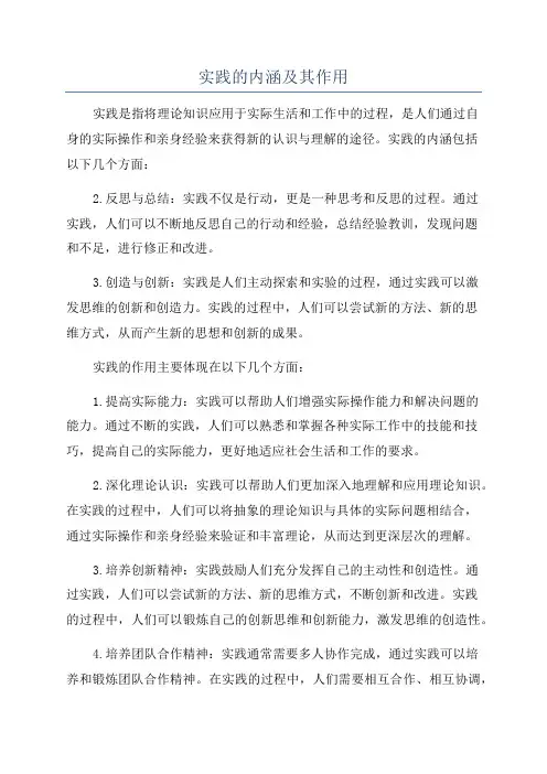实践的内涵及其作用