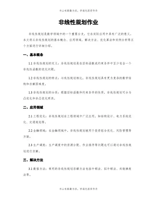 非线性规划作业