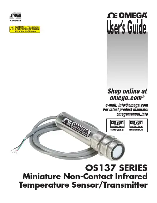 Omega OS137系列微型非接触红外温度传感器 发射器说明书