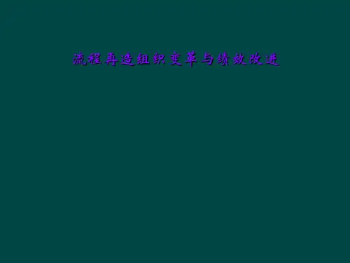 流程再造组织变革与绩效改进
